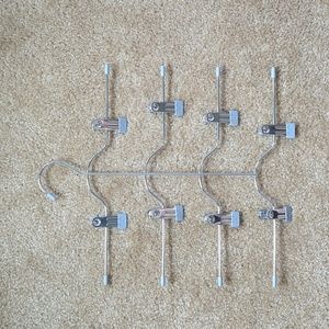 Closet space saving hangers, pants, skirts, shorts